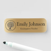 Porte-nom Gold Kindergarten Teacher Name | Custom Teacher (En situation)