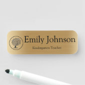Porte-nom Gold Kindergarten Teacher Name | Custom Teacher (En situation)