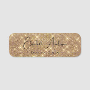 Porte-nom Gold Parties scintillant Elegant Event Party