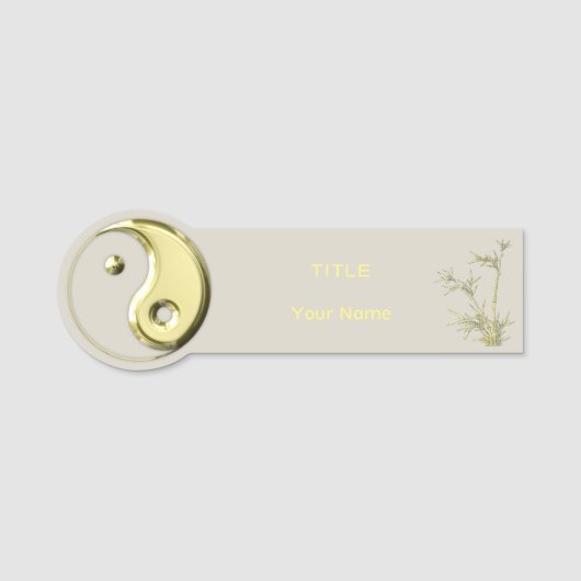 Porte-nom Gold Yin Yang (Devant)