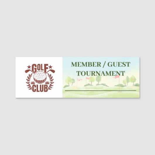 Porte-nom Golf Club League Logo Membre Nom du client (Devant)