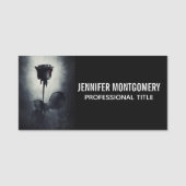 Porte-nom Goth Rose noir goutte de sang Macabre profession (Devant)