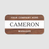 Porte-nom Graine de bois avec nom, titre et nom de société (Devant)