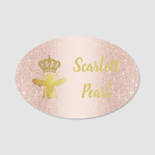 Porte-nom Grande Parties scintillant Rose BEE DE REINE rose