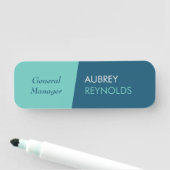 Porte-nom Gras moderne Turquoise Blue Professional (En situation)