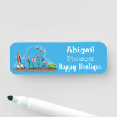 Porte-nom Grenouille mignonne et abeille dans le jardin dess (En situation)