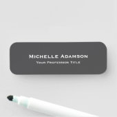 Porte-nom Gris Couleur Professionnel Plat Moderne (En situation)