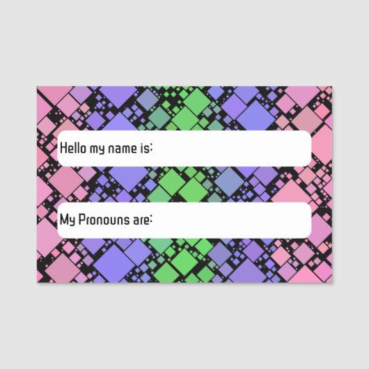 Porte-nom Groovy Boho Rétro Mod Géométrique Fierté Trigender (Devant)