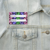 Porte-nom Groovy Boho Rétro Mod Géométrique Fierté Trigender (En situation)