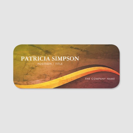 Porte-nom Grunge texturé rétro : Chic professionnel et Décon (Devant)