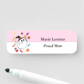 Porte-nom Halloween Kids Party rose (En situation)