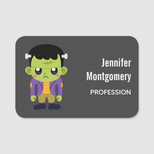 Porte-nom Halloween monstre Frankenstein Green (Devant)