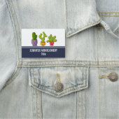 Porte-nom Happy Cute Cactus dans les pots de fleurs Illustra (En situation)