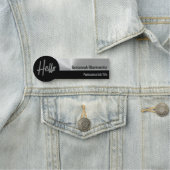 Porte-nom Hello Professional Faux Silver Metallic (En situation)