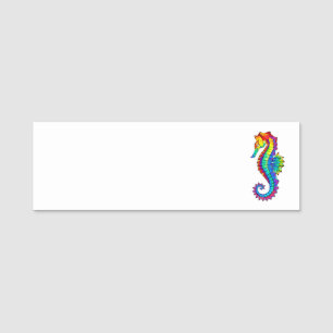 Porte-nom Hippocampe polygonal arc-en-ciel