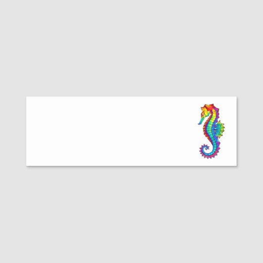 Porte-nom Hippocampe polygonal arc-en-ciel (Devant)
