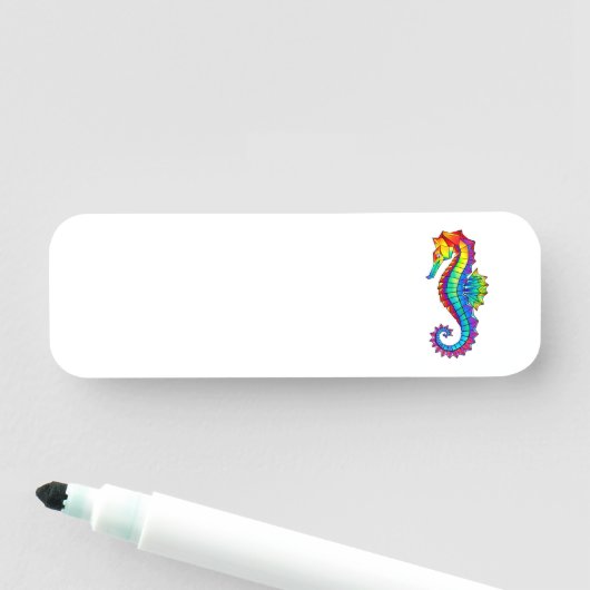 Porte-nom Hippocampe polygonal arc-en-ciel (En situation)