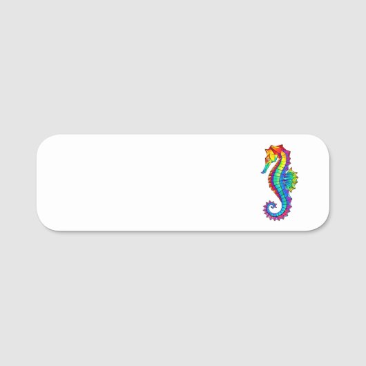 Porte-nom Hippocampe polygonal arc-en-ciel (Devant)
