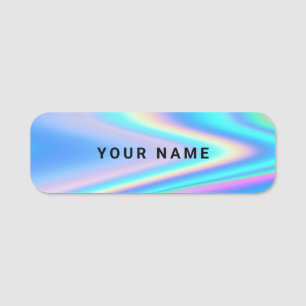 Porte-nom Holographique personnalisé simple minimaliste arc-