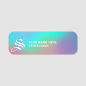 Porte-nom Holographique Wonderland | Effacement sec monogram (Devant)