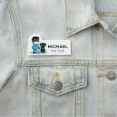 Porte-nom Homme Vet et mignon Chiot (En situation)