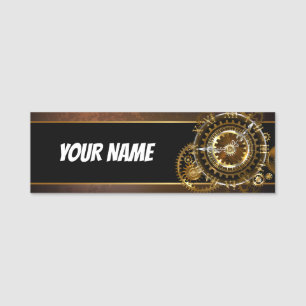 Porte-nom Horloge Steampunk avec des engrenages anciens