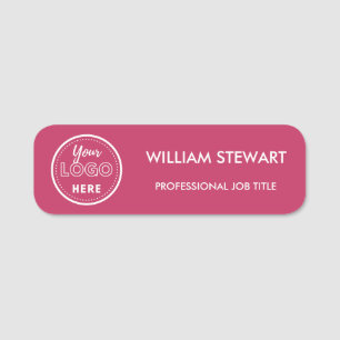 Porte-nom Hot Pink Business Logo Entreprise Employé