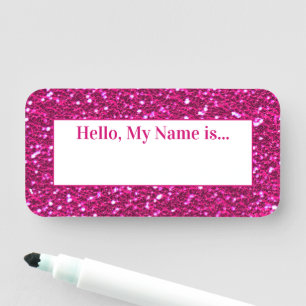 Porte-nom Hot rose Parties scintillant étincelante Glam Bonj