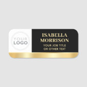Porte-nom ID de l'employé Logo de l'entreprise Black Gold (Devant)