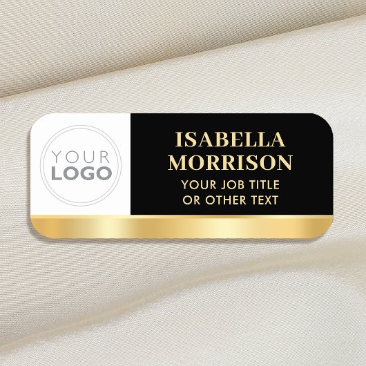 Porte-nom ID de l'employé Logo de l'entreprise Black Gold