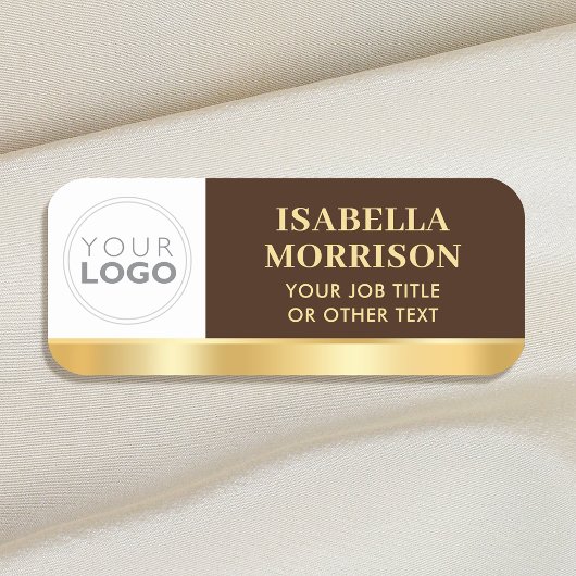 Porte-nom ID de l'employé Logo de l'entreprise Gold Brown