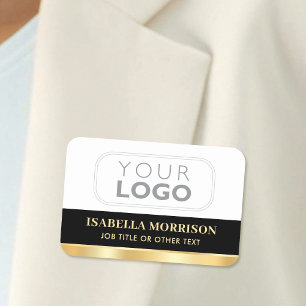Porte-nom ID de logo de l'entreprise de l'employé Black Gold
