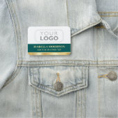 Porte-nom ID de logo de l'entreprise de l'employé Or vert (En situation)
