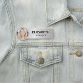 Porte-nom ID photo moderne Silver (En situation)