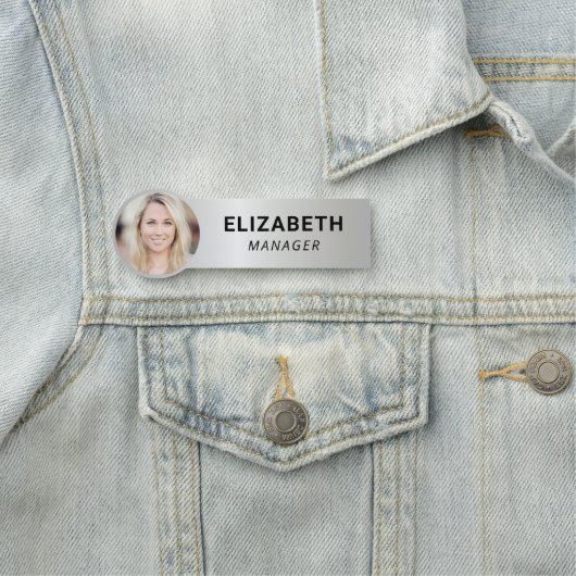 Porte-nom ID photo moderne Silver (En situation)