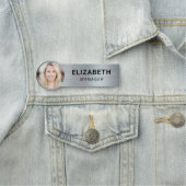 Porte-nom ID photo moderne Silver (En situation)