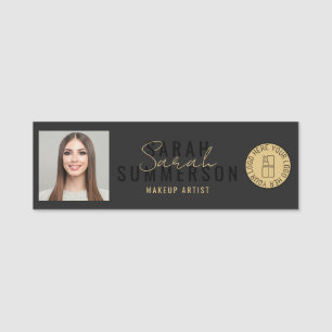 Porte-nom Identifiant d'employé de salon de beauté maquilleu