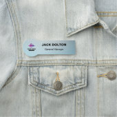 Porte-nom Identité de l'entreprise : Insigne de nom d'argent (En situation)