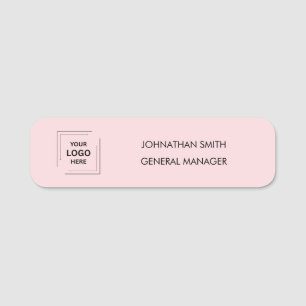 Porte-nom Identité de personnel d'entreprise minimaliste ros