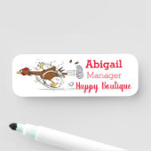 Porte-nom Illustration amusante de poulet cool (En situation)