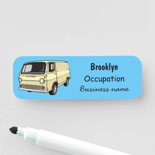 Porte-nom Illustration classique de van (En situation)