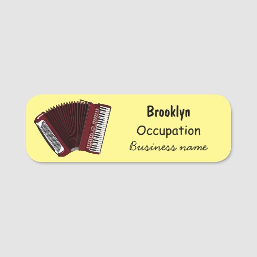 Porte-nom Illustration d'accordion (Devant)