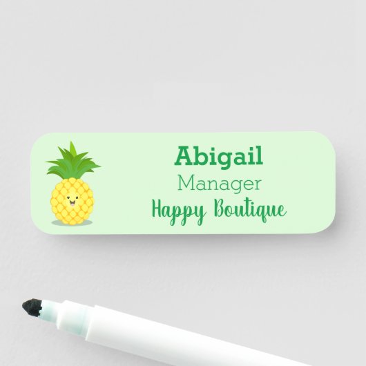Porte-nom Illustration d'ananas mignon (En situation)