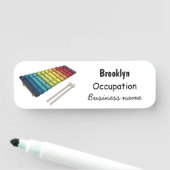 Porte-nom Illustration de bande dessinée en Xylophone (En situation)