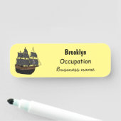 Porte-nom Illustration de bateau pirate (En situation)
