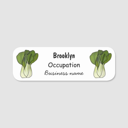 Porte-nom Illustration de Bok choy (Devant)