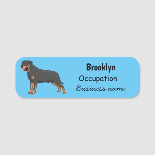 Porte-nom Illustration de chien Rottweiler (Devant)