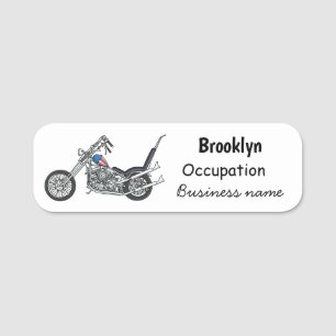 Porte-nom Illustration de Chopper Motorcycle 1950