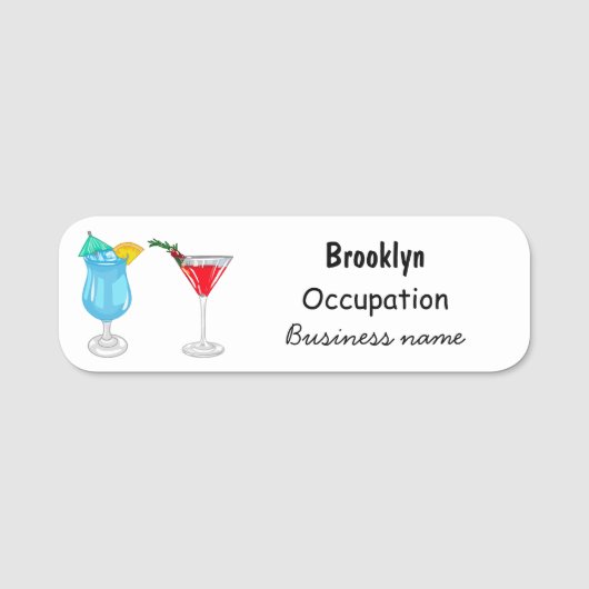 Porte-nom Illustration de cocktail (Devant)