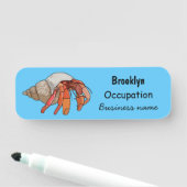 Porte-nom Illustration de crabe ermite (En situation)